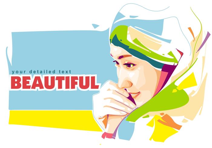 Beautiful Girl in Popart Portrait vector