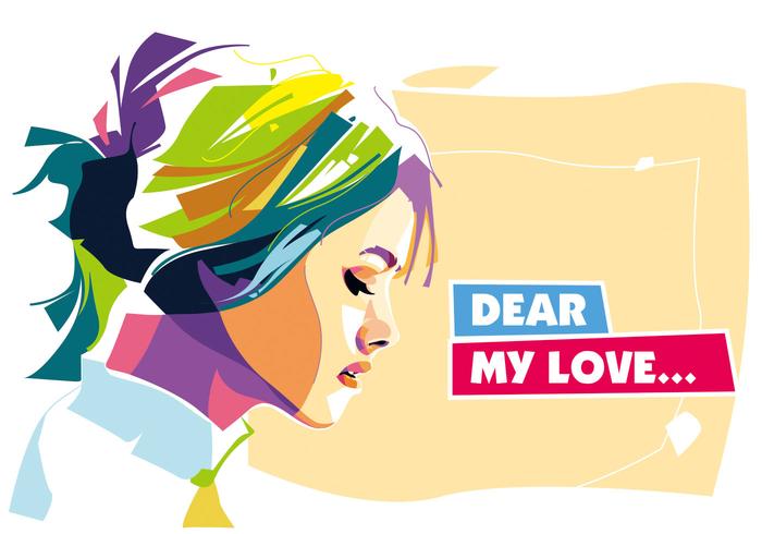 Dear My Love Vector Portrait