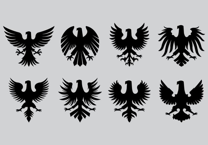 Set Of Polish Eagle Icons vector