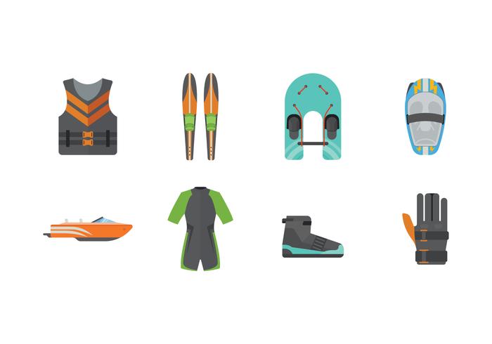 Free Water Ski Icons vector