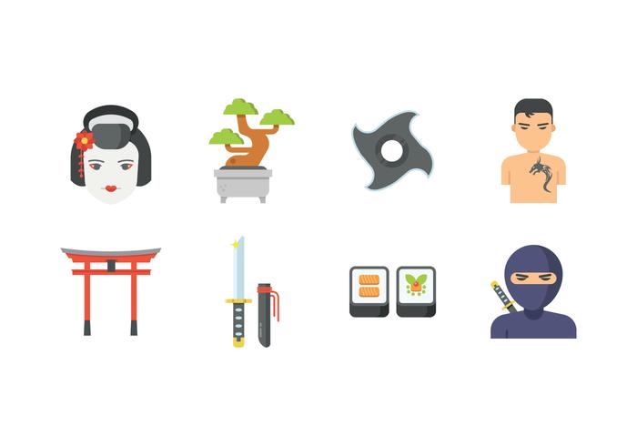 Libere los iconos de Japón vector