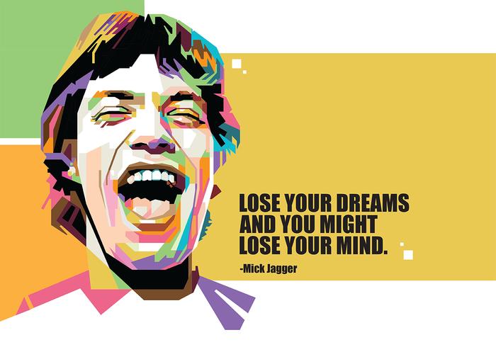 Mick Jagger en el retrato de Popart vector