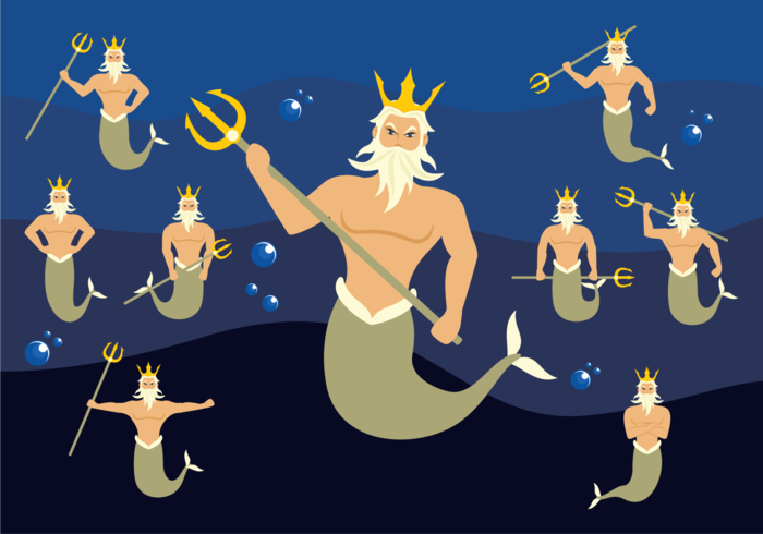 Poseidon Character Vector 