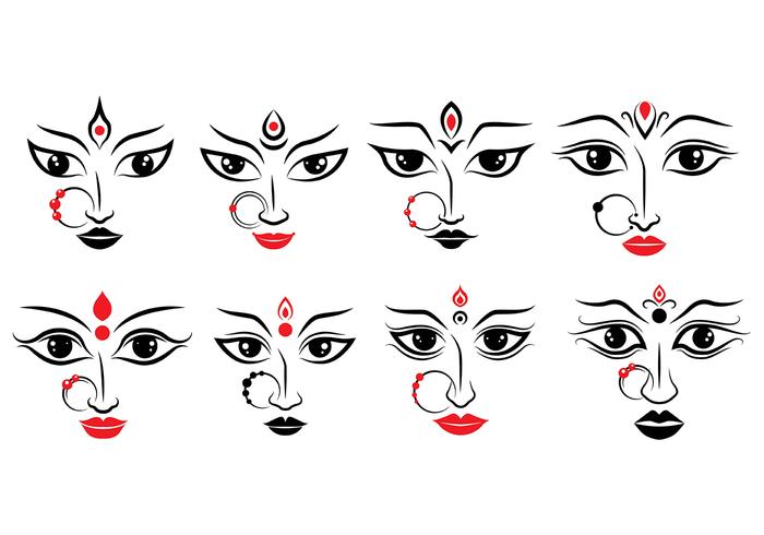 Durga Icons vector