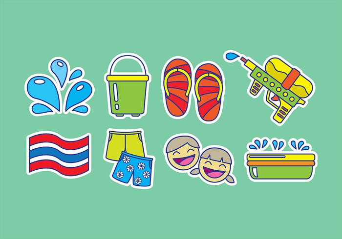 Iconos de Songkran vector