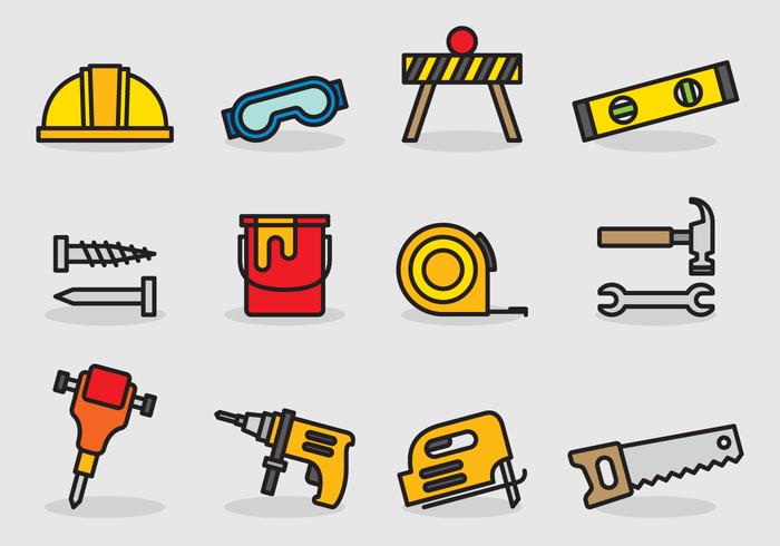 Cute Construction Tools vector