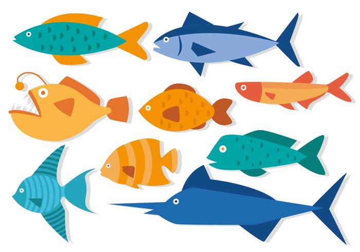 Pescado libre en diseño plano Vector