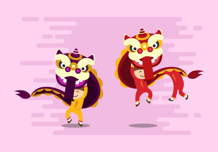 Free Lion Dance Vector Free Lion Dance Vector