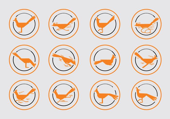Various Silhouettes Of Roadrunner vector