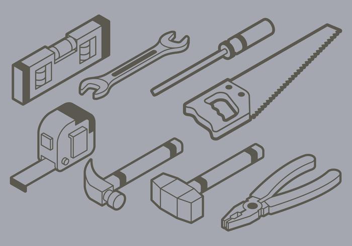 Ícono isométrico de las herramientas de DIY vector