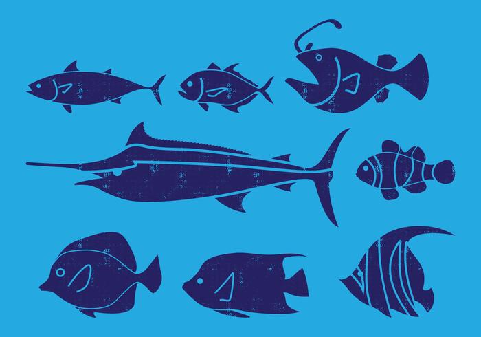 Icono de peces de mar vector