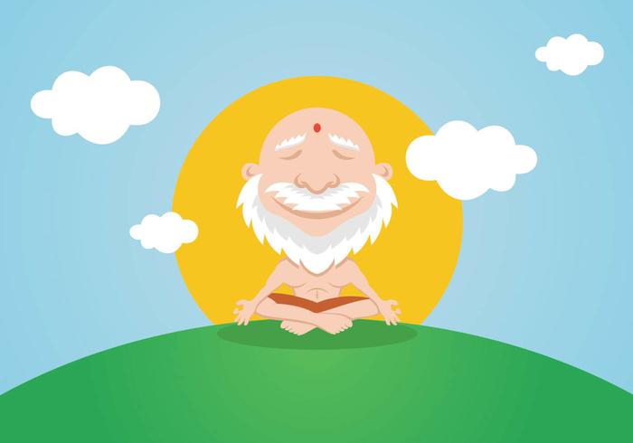 Calm Yoga Guru Meditation vector