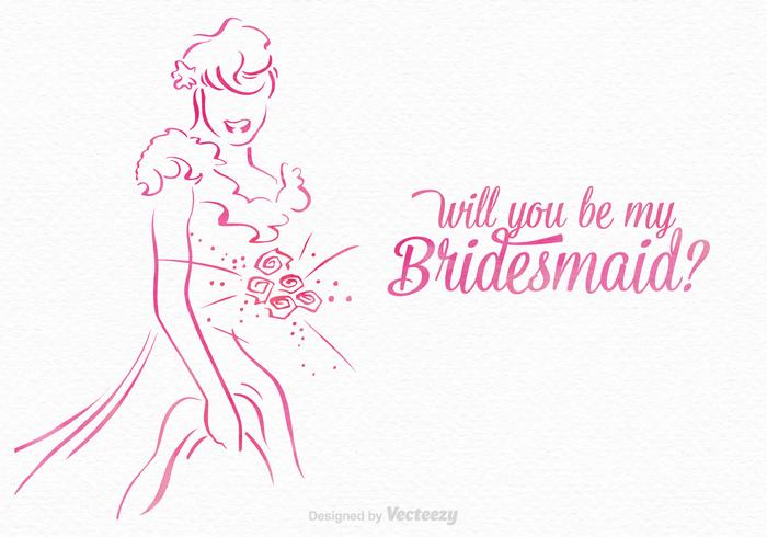 Free Will You Be My Bridesmaid Vector