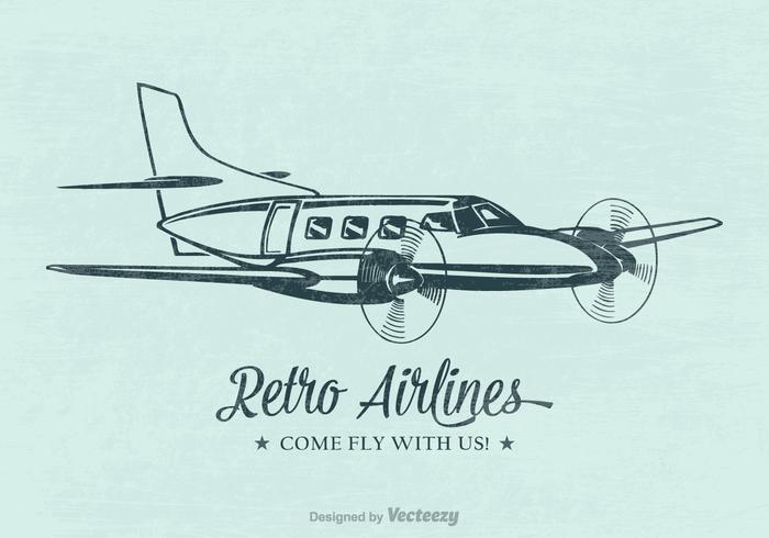 Free Retro Airplane Vector Poster