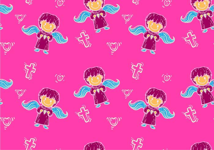 Free Bautizo Seamless Pattern Vector Illustration