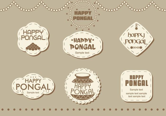 Stickers Happy Pongal vector