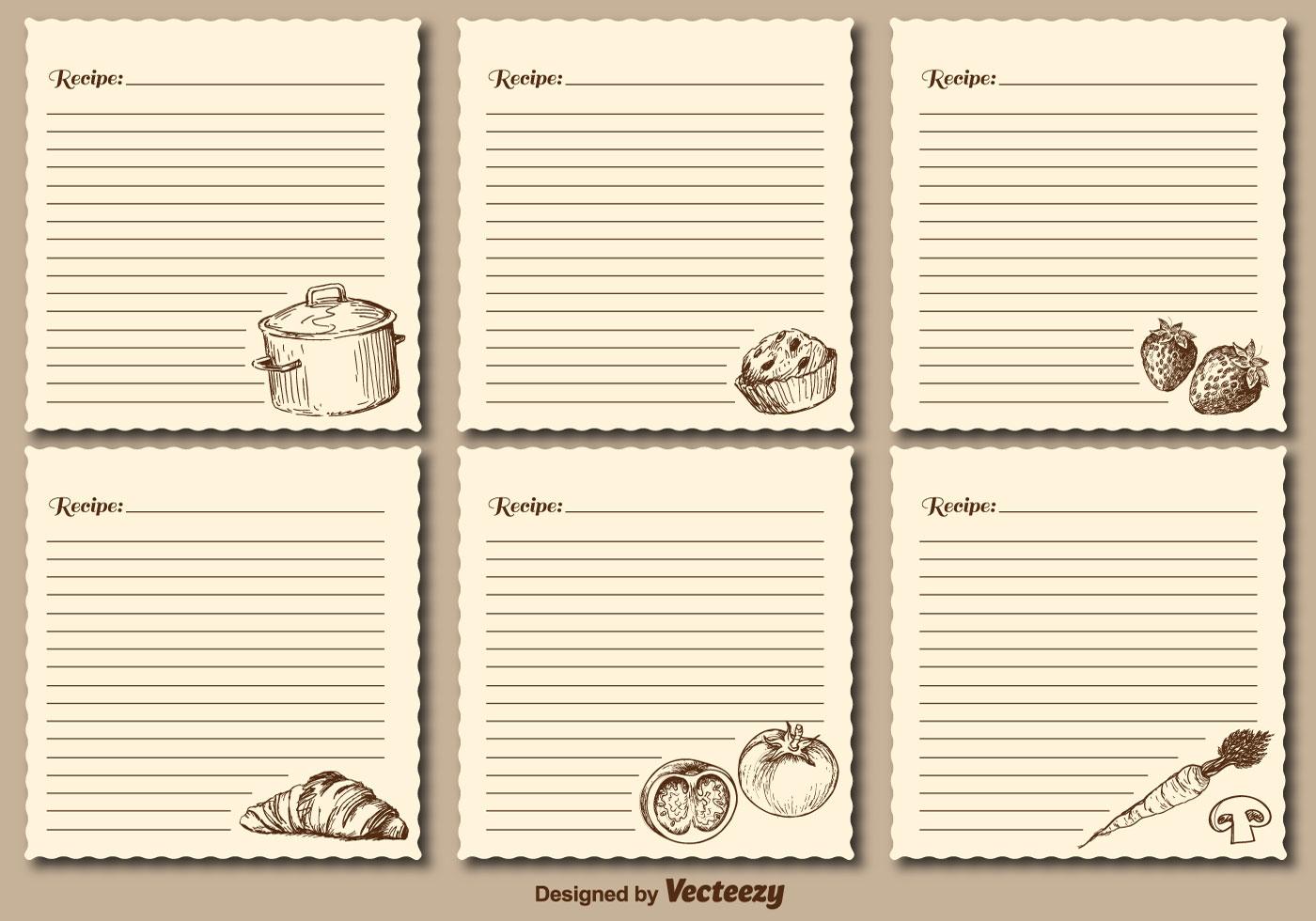 Vintage Recipe Cards Vector Templates 129077 Vector Art at Vecteezy