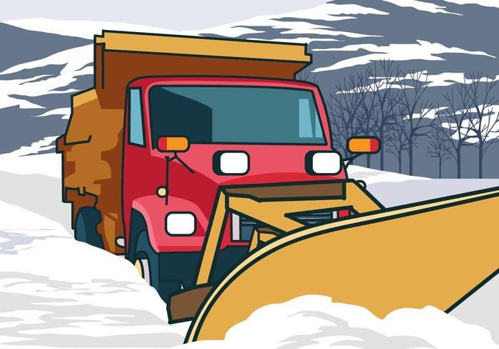 Snow Plow Truck Cleaning Snow vector