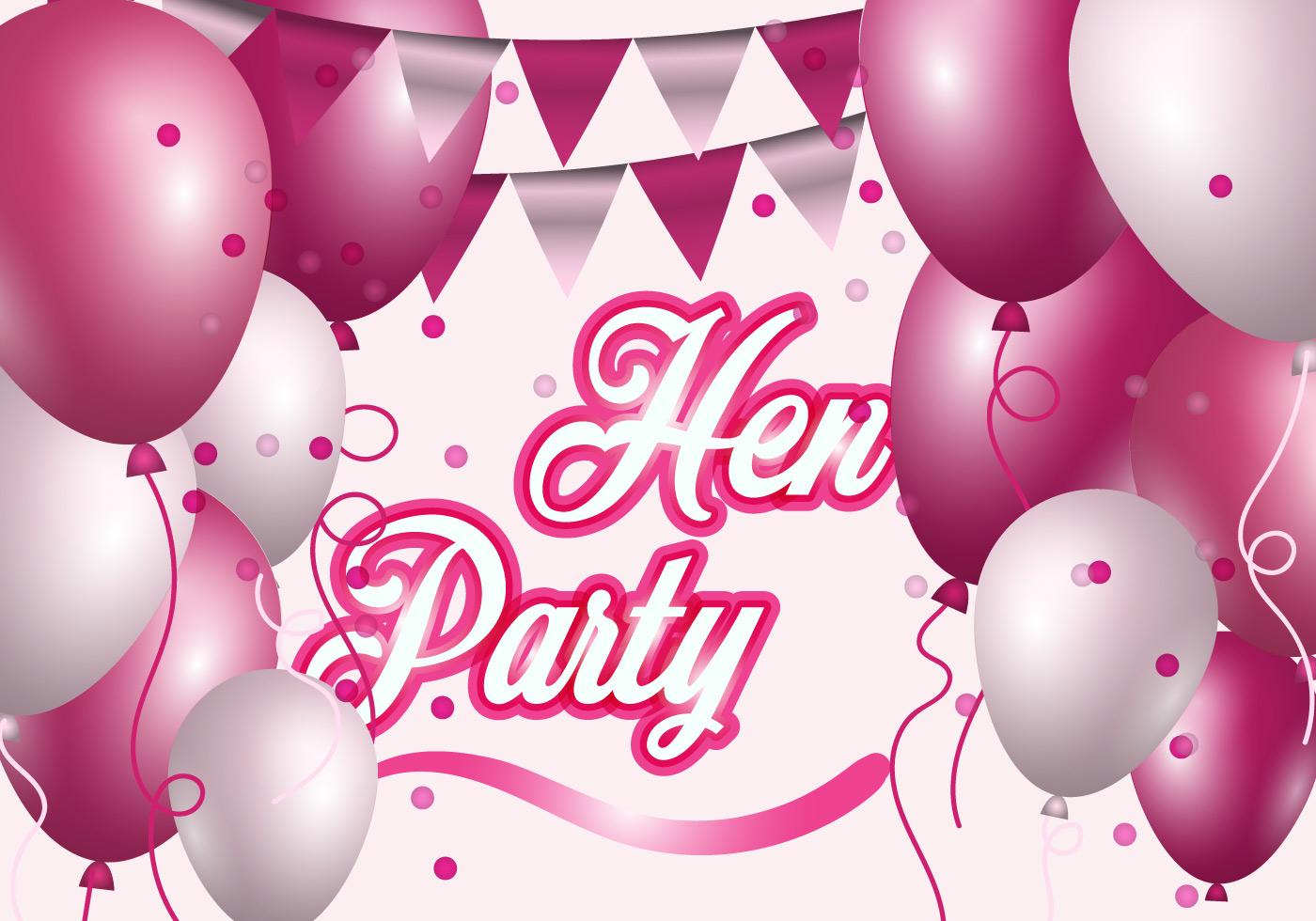 Hen Party With Pink And White Balloon Illustration 129121 Vector Art at