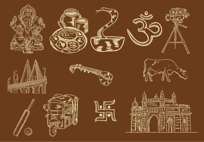 Set Of Mumbai Icon vector
