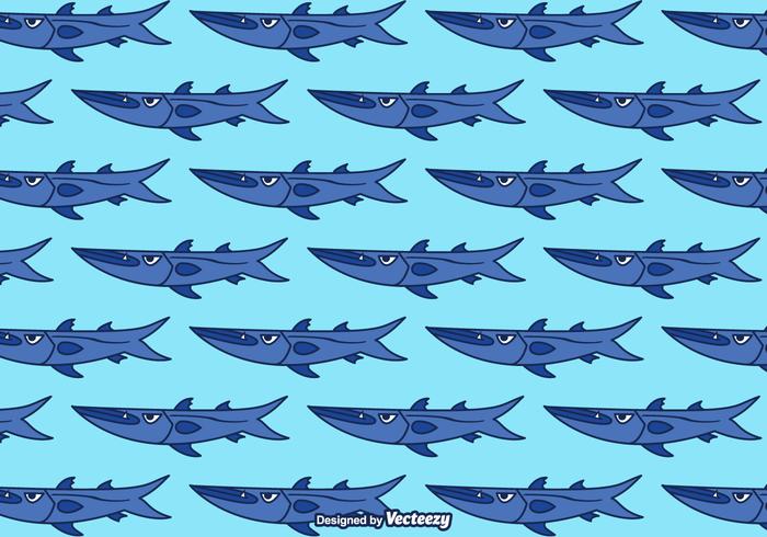 Cartoon Barracuda Vector Background