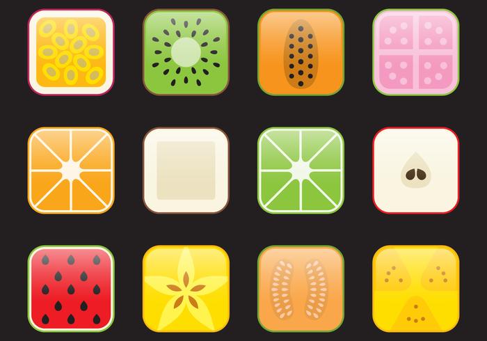 App Fruit Icons vector