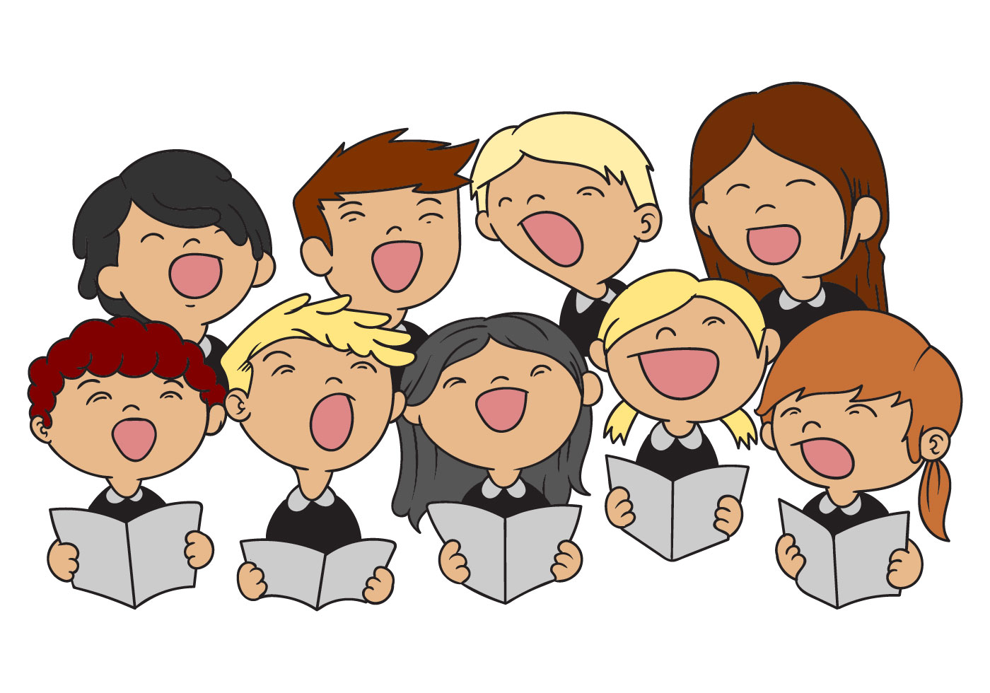 Download the Kids Choir Illustration Vector 129196