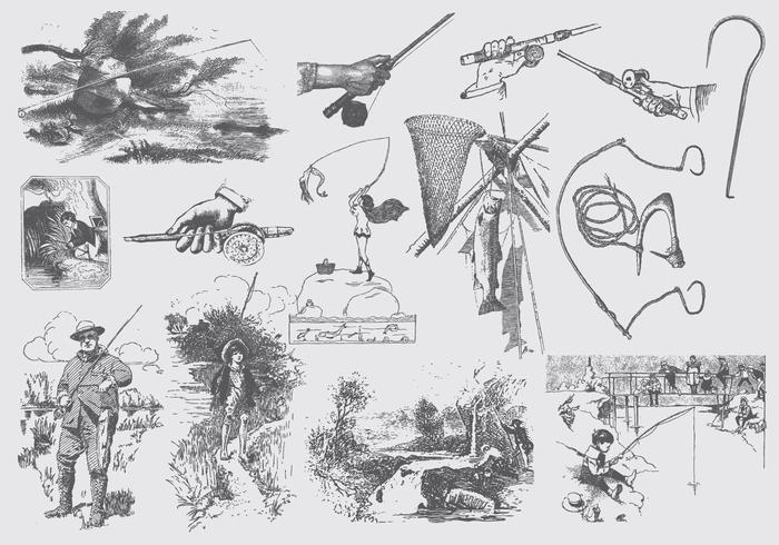 Gray Fishing Rod Illustrations Gray Fishing Rod Illustrations