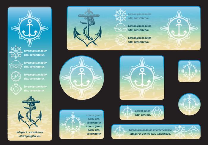 Banners submarinos vector