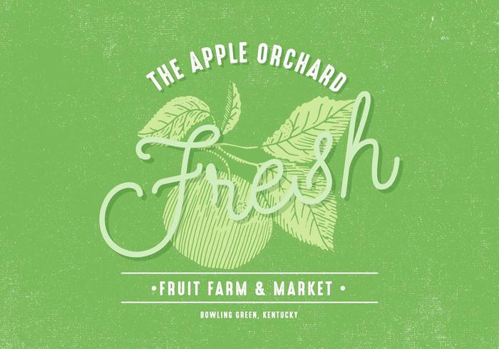 Retro Apple Orchard Design vector