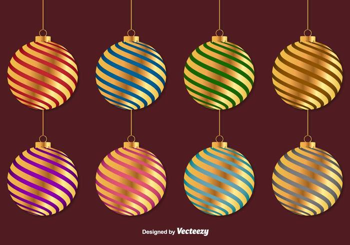 Golden Christmas Vector Spheres