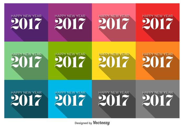 Minimal Happy New Year Vector Badges Minimal Happy New Year Vector Badges