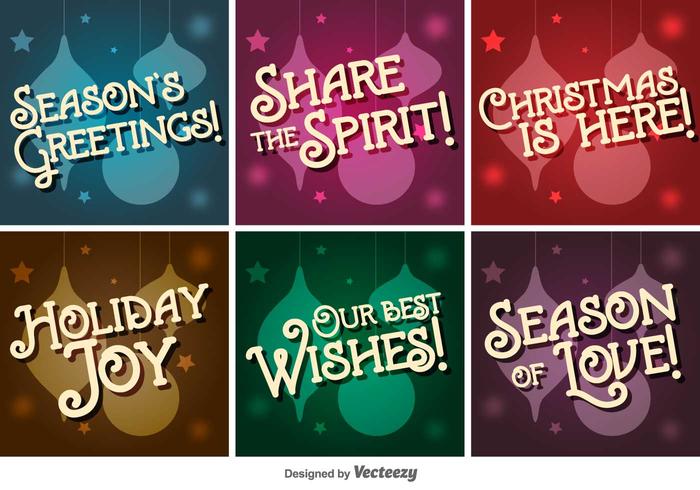 Retro Christmas Vector Letterings