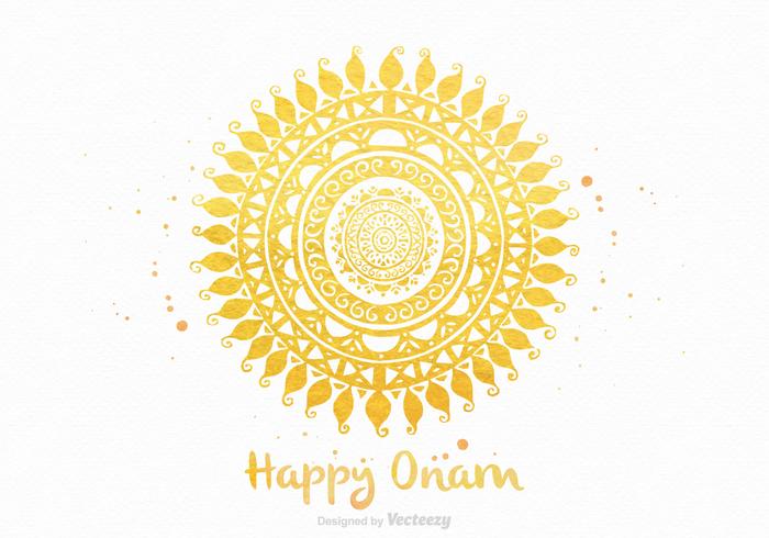 Free Happy Onam Vector Greeting Card