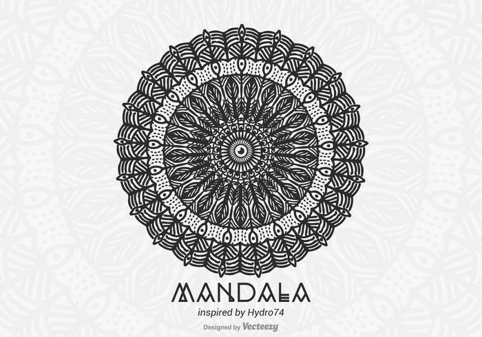 Mano libre dibujada vector mandala