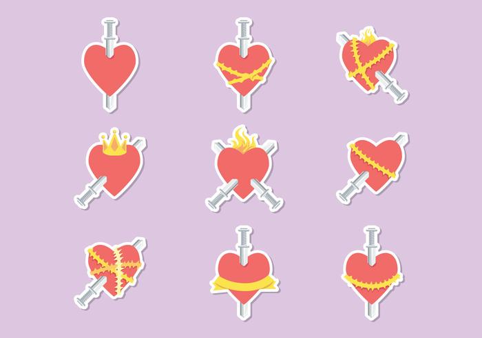 Free Sacred Heart Sticker Vectors