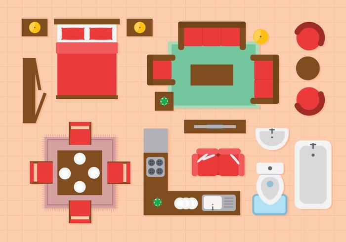 Floorplan Interior Icons  vector