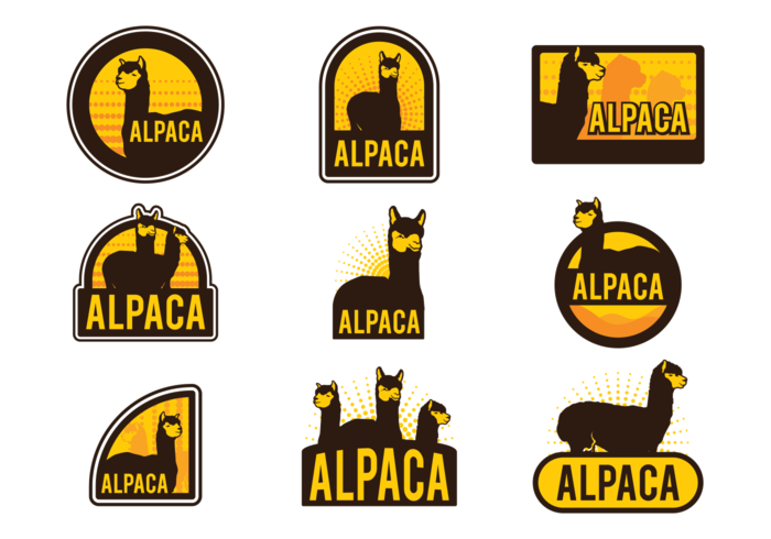 Etiquetas del vector de la alpaca