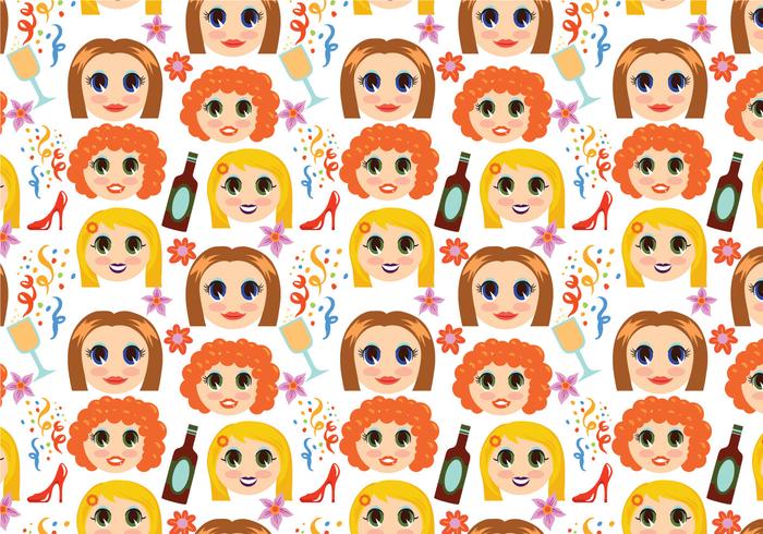 Free Girls Night Pattern Vectors