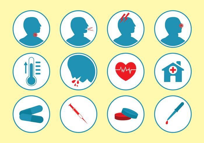 Sick and Medical Icon Vector Set