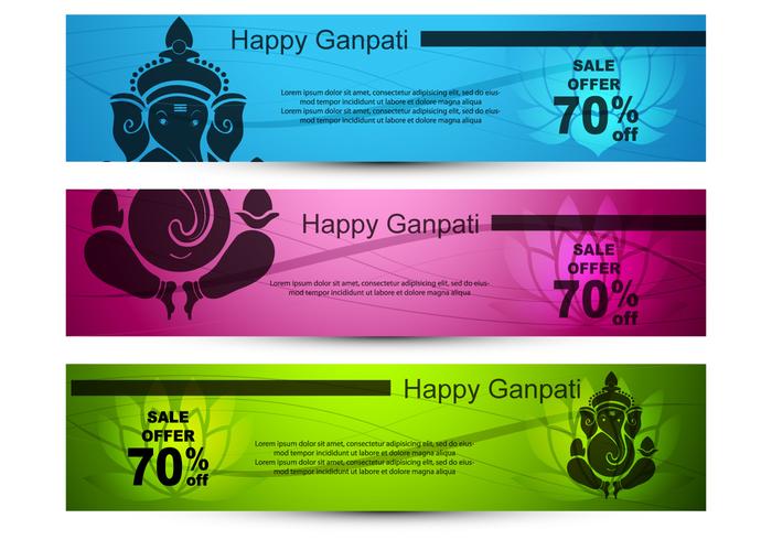 Ilustraciones Vectoriales de Ganpati Banner vector