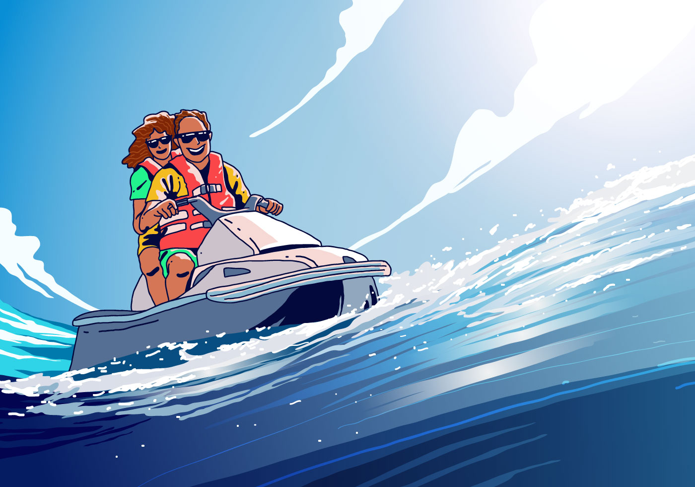 Riding Jet Ski Vector 129529 Vector Art at Vecteezy