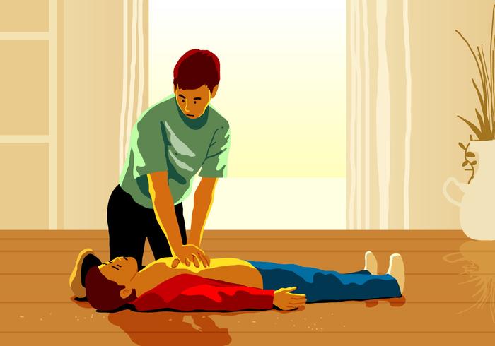 A Man Doing Cpr Rescue vector