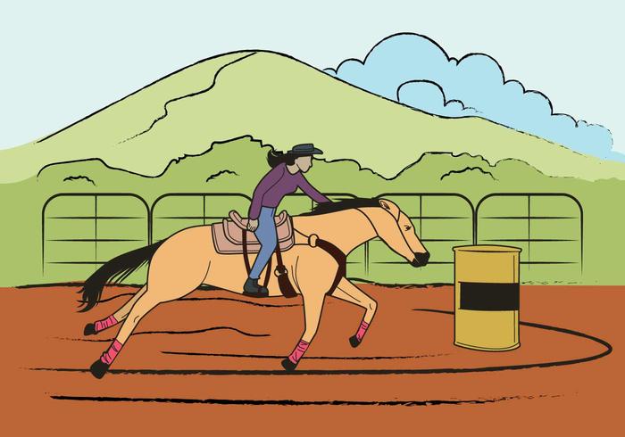 Free Barrel Racing Illustration vector