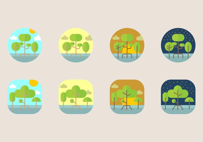 Mangrove Icono vector