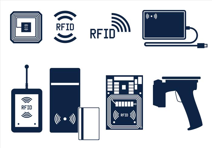 RFID icono conjunto vector libre