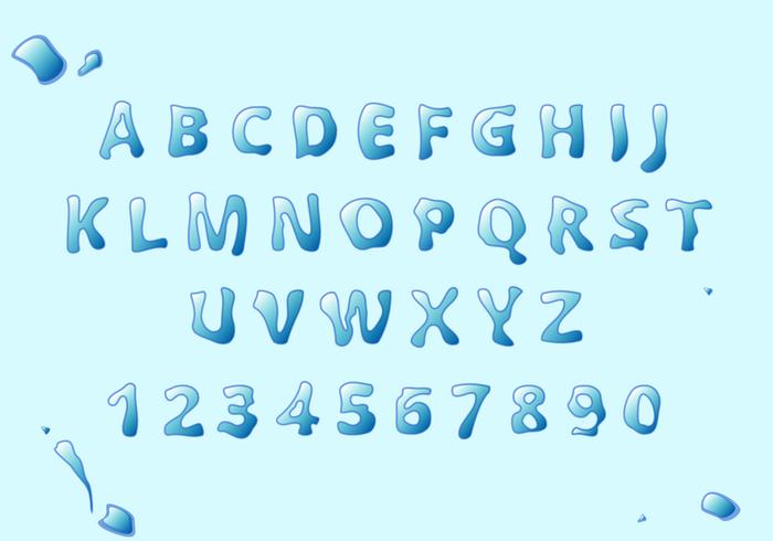 Water Font Free Vector