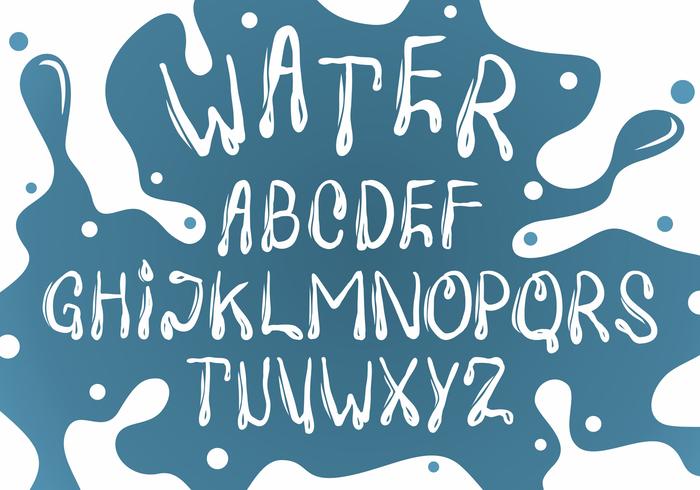 White Water Font Vector Set