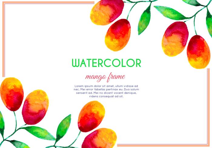 Vector Watercolor Mango Frame