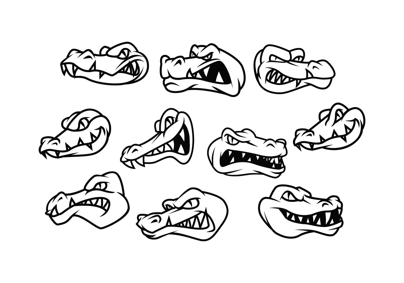 Gator Head Outline Svg